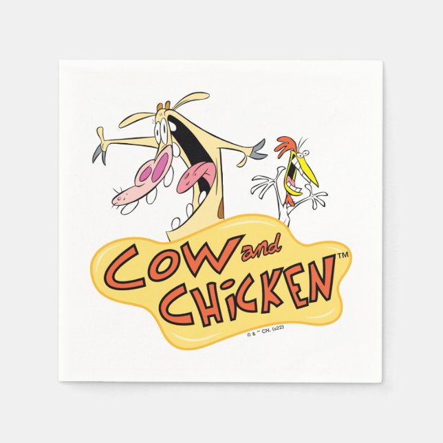 Cow and Chicken Logo Graphic Napkins (Front)