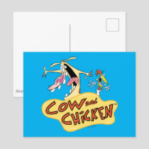 Cow and Chicken Logo Graphic Postcard