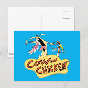 Cow and Chicken Logo Graphic Postcard