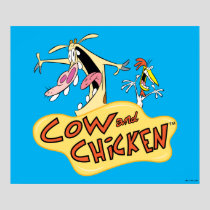 Cow and Chicken Logo Graphic Poster