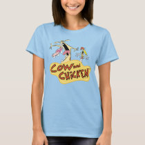 Cow and Chicken Logo Graphic T-Shirt