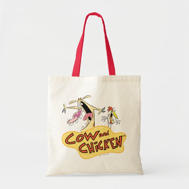 Cow and Chicken Logo Graphic Tote Bag (Front)