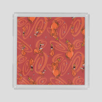 Cow and Chicken Red Guy Pattern Acrylic Tray