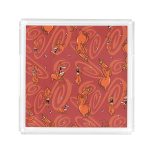 Cow and Chicken Red Guy Pattern Acrylic Tray
