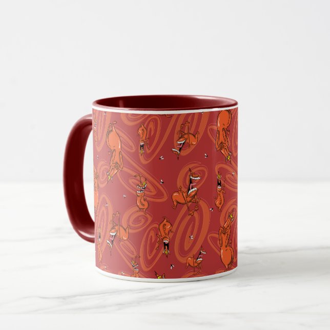 Cow and Chicken Red Guy Pattern Mug (Front Left)