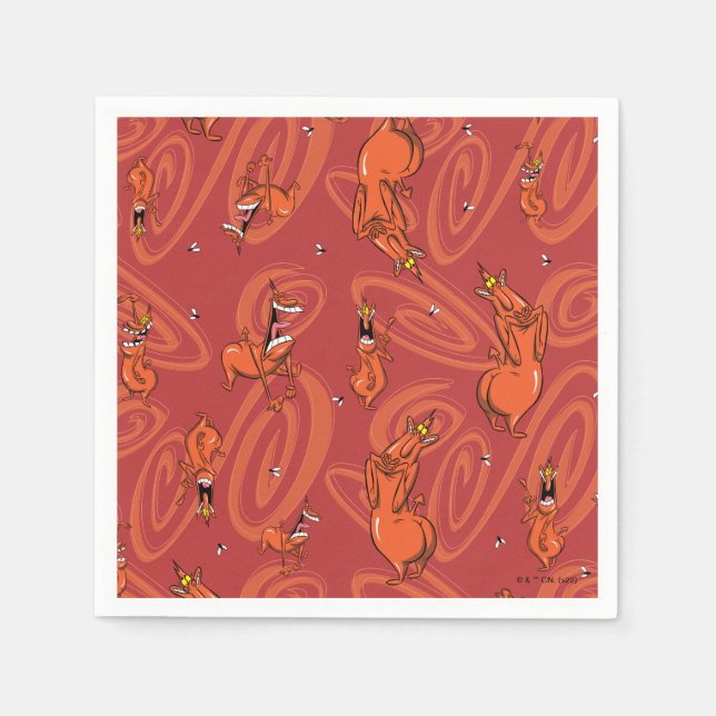 Cow and Chicken Red Guy Pattern Napkins (Front)