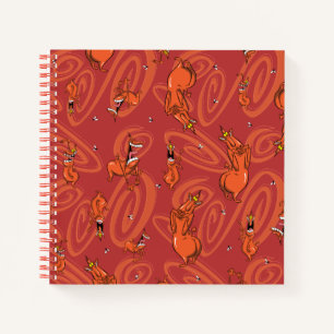 Cow and Chicken Red Guy Pattern Notebook