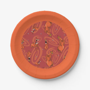 Cow and Chicken Red Guy Pattern Paper Plates