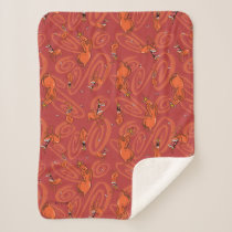 Cow and Chicken Red Guy Pattern Sherpa Blanket
