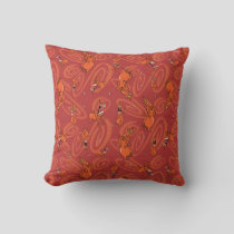 Cow and Chicken Red Guy Pattern Throw Pillow