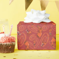 Cow and Chicken Red Guy Pattern Wrapping Paper