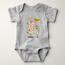 Cow and Chicken Running Graphic Baby Bodysuit