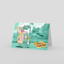Cow and Chicken Running Graphic Card