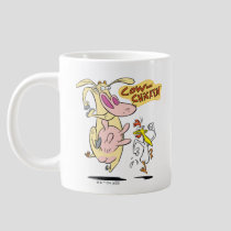 Cow and Chicken Running Graphic Giant Coffee Mug