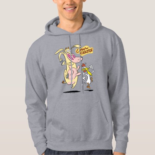 Cow and Chicken Running Graphic Hoodie