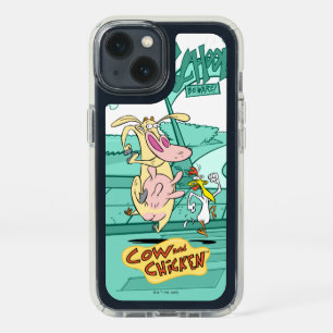 Cow and Chicken Running Graphic Speck iPhone 13 Case