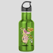 Cow and Chicken Running Graphic Stainless Steel Water Bottle