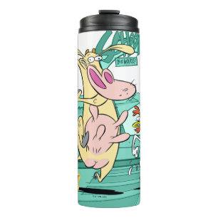 Cow and Chicken Running Graphic Thermal Tumbler