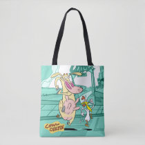 Cow and Chicken Running Graphic Tote Bag