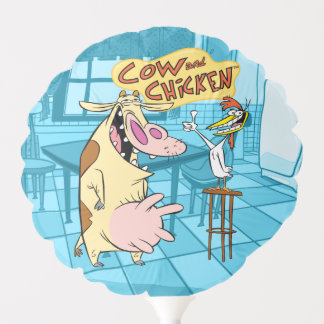 Cow and Chicken Smiling Graphic Balloon