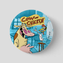 Cow and Chicken Smiling Graphic Button
