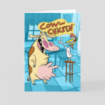 Cow and Chicken Smiling Graphic Card