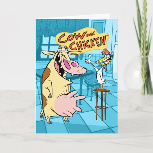 Cow and Chicken Smiling Graphic Card
