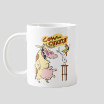 Cow and Chicken Smiling Graphic Giant Coffee Mug