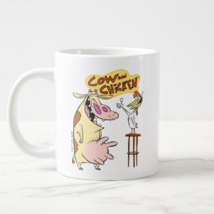 Cow and Chicken Smiling Graphic Giant Coffee Mug