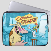 Cow and Chicken Smiling Graphic Laptop Sleeve