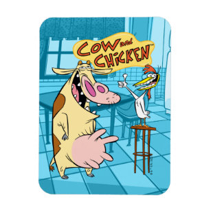 Cow and Chicken Smiling Graphic Magnet