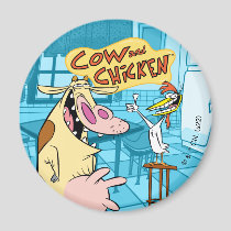 Cow and Chicken Smiling Graphic Magnet