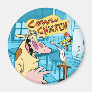 Cow and Chicken Smiling Graphic Magnet