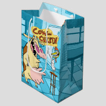 Cow and Chicken Smiling Graphic Medium Gift Bag