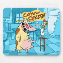 Cow and Chicken Smiling Graphic Mouse Pad