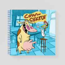 Cow and Chicken Smiling Graphic Notebook
