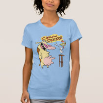 Cow and Chicken Smiling Graphic T-Shirt
