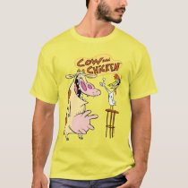 Cow and Chicken Smiling Graphic T-Shirt