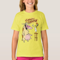 Cow and Chicken Smiling Graphic T-Shirt
