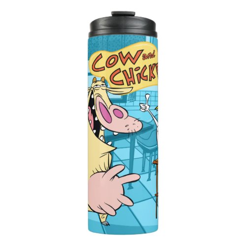 Cow and Chicken Smiling Graphic Thermal Tumbler