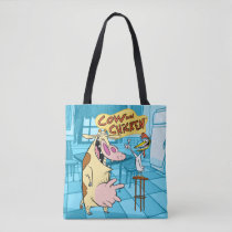 Cow and Chicken Smiling Graphic Tote Bag