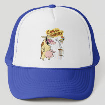 Cow and Chicken Smiling Graphic Trucker Hat