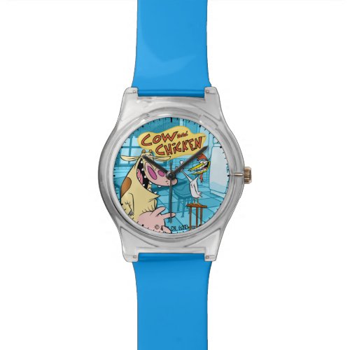 Cow and Chicken Smiling Graphic Watch