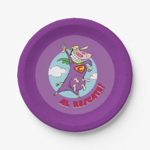 Cow and Chicken Super Cow Al Rescate! Paper Plates