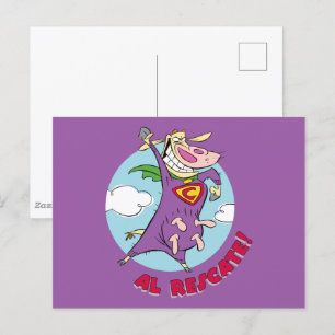 Cow and Chicken Super Cow Al Rescate! Postcard