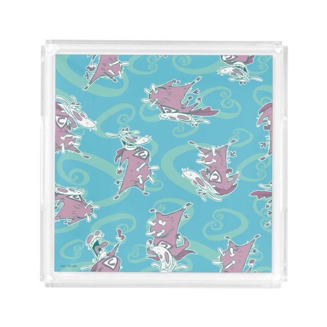 Cow and Chicken Super Cow Pattern Acrylic Tray (Front)