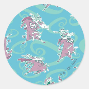 Cow and Chicken Super Cow Pattern Classic Round Sticker