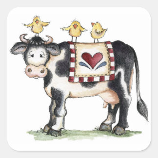 Cow and Chicks - Stickers