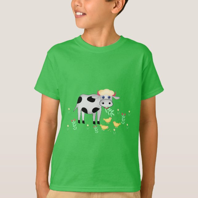Cow and chicks T-Shirt (Front)