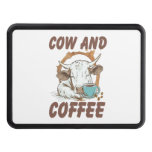Cow and Coffee Png, Funny Western Girl Hitch Cover